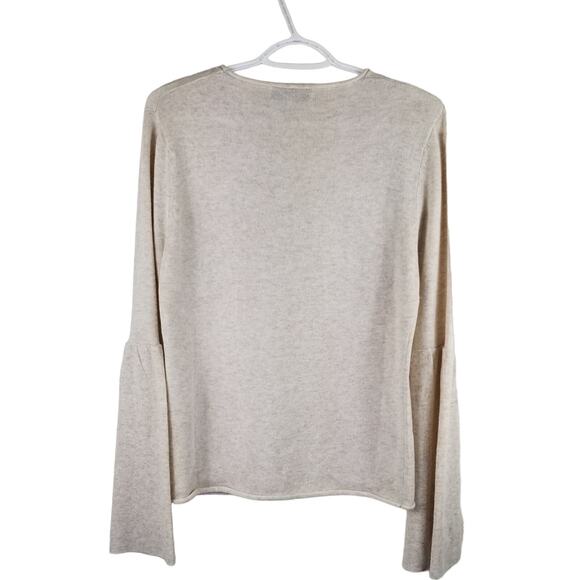 John & Jenn Super Soft Heathered Beig Bell Sleeve Sweater Women's Sz M - Picture 3 of 4